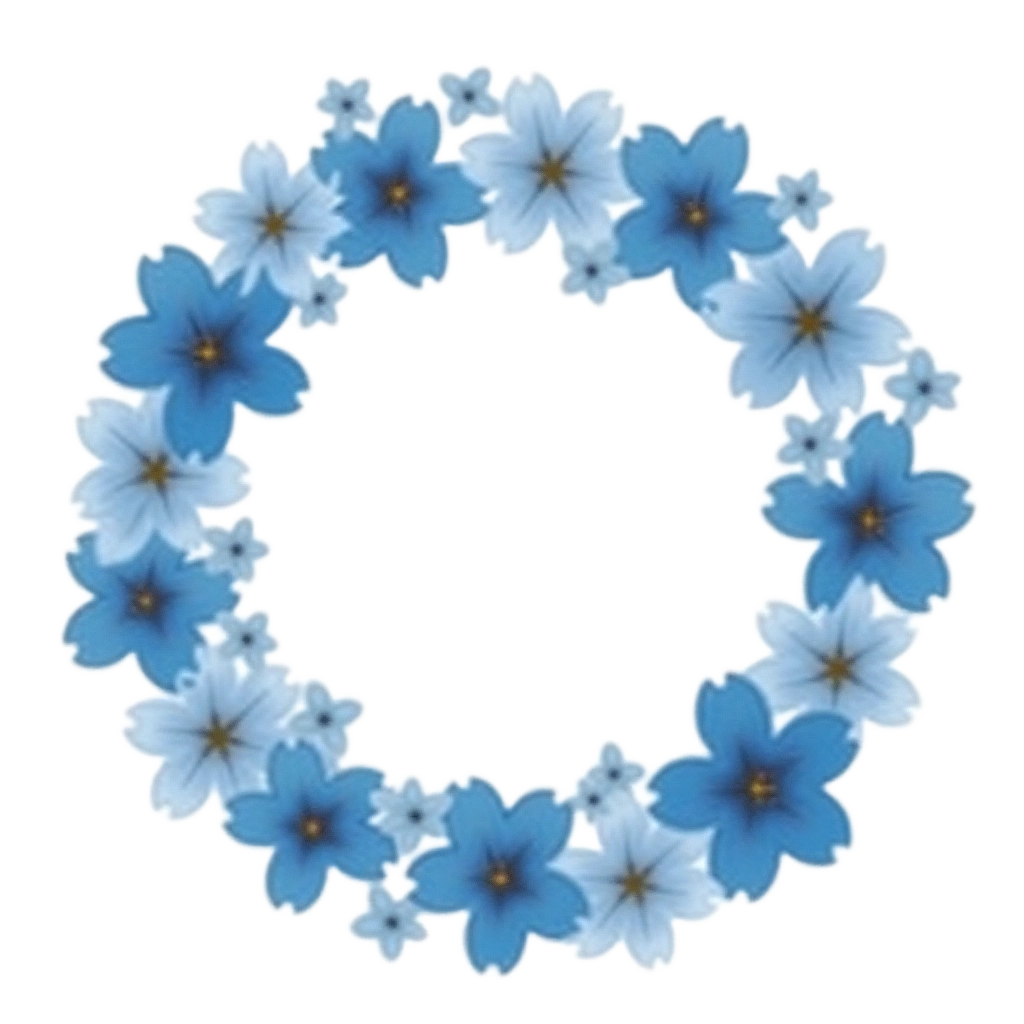 Blue Floral Wreath